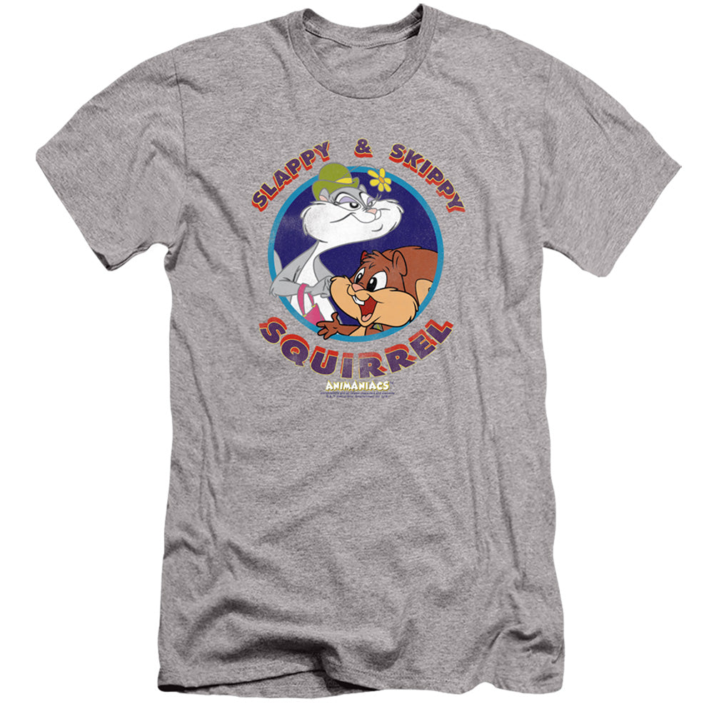 Animaniacs Slappy And Skippy Squirrel Slim Fit Mens T Shirt Athletic Heather