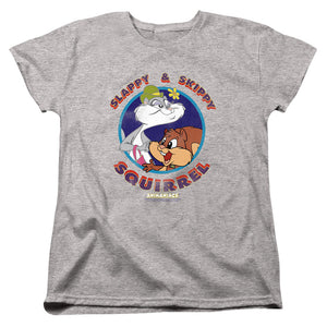 Animaniacs Slappy And Skippy Squirrel Womens T Shirt Athletic Heather