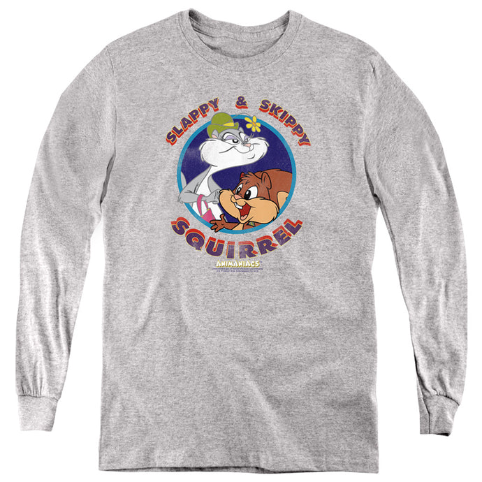 Animaniacs Slappy And Skippy Squirrel Long Sleeve Kids Youth T Shirt Athletic Heather