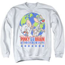 Load image into Gallery viewer, Pinky And The Brain Campaign Mens Crewneck Sweatshirt White