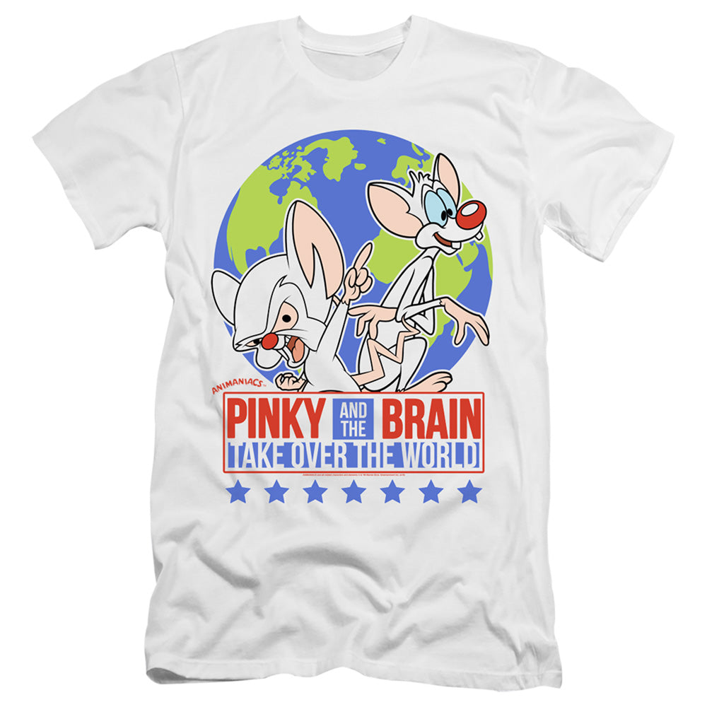 Pinky And The Brain Campaign Slim Fit Mens T Shirt White