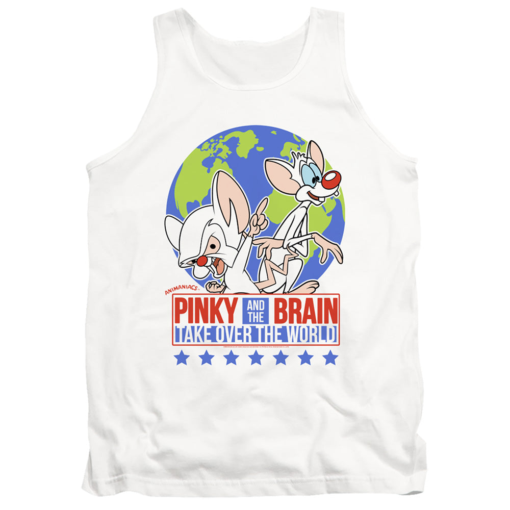 Pinky And The Brain Campaign Mens Tank Top Shirt White