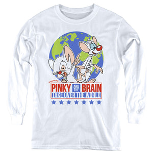 Pinky And The Brain Campaign Long Sleeve Kids Youth T Shirt White