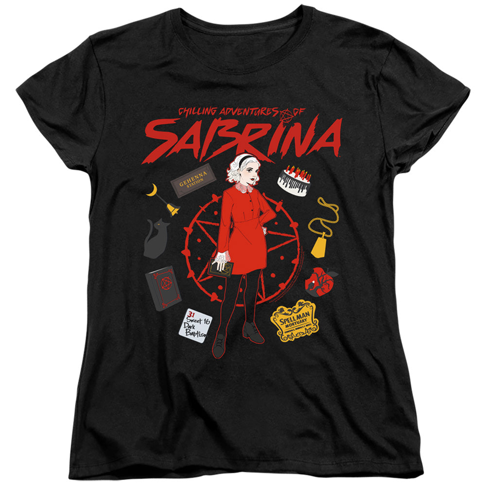 Chilling Adventures Of Sabrina Circle Womens T Shirt Black