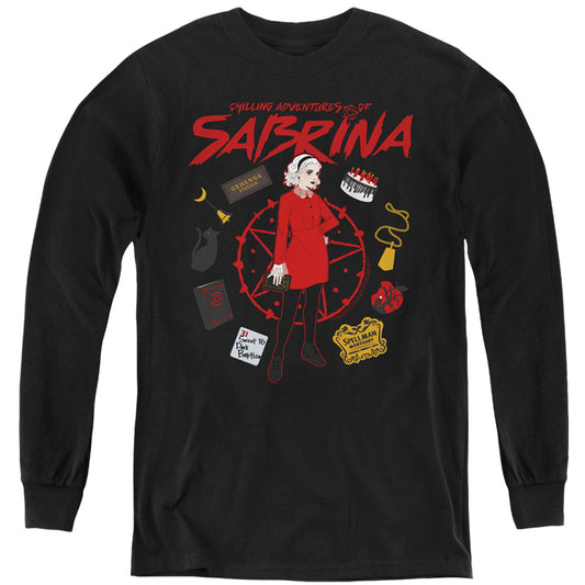 Chilling Adventures Of Sabrina Circle Long Sleeve Kids Youth T Shirt Black