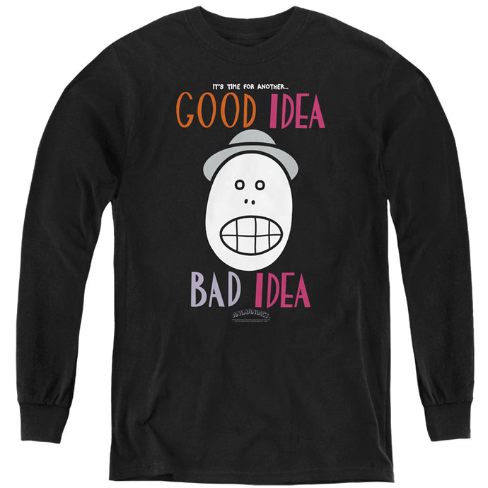 Animaniacs Good Idea Bad Idea Long Sleeve Kids Youth T Shirt Black