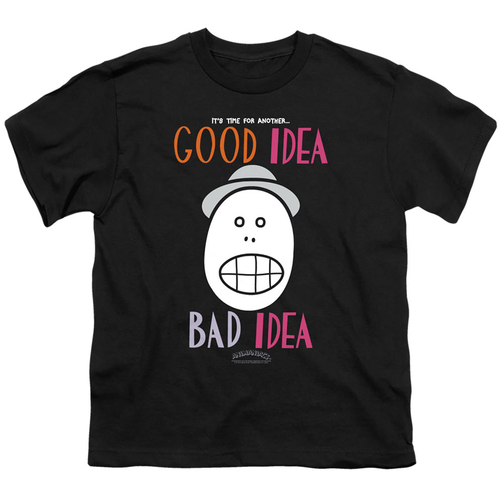 Animaniacs Good Idea Bad Idea Kids Youth T Shirt Black