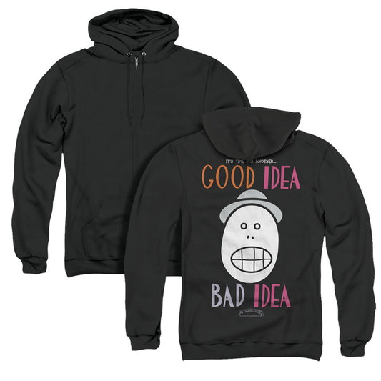 Animaniacs Good Idea Bad Idea Back Print Zipper Mens Hoodie Black