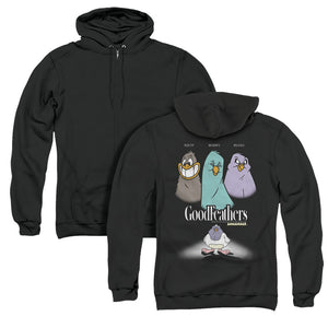 Animaniacs Goodfeathers Back Print Zipper Mens Hoodie Black