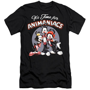 Animaniacs Its Time For Slim Fit Mens T Shirt Black