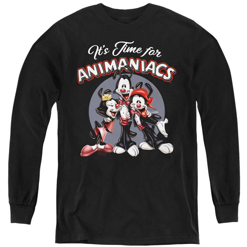 Animaniacs Its Time For Long Sleeve Kids Youth T Shirt Black