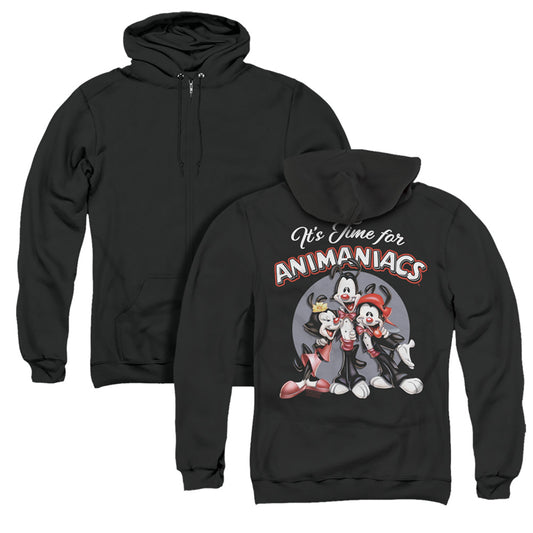 Animaniacs Its Time For Back Print Zipper Mens Hoodie Black