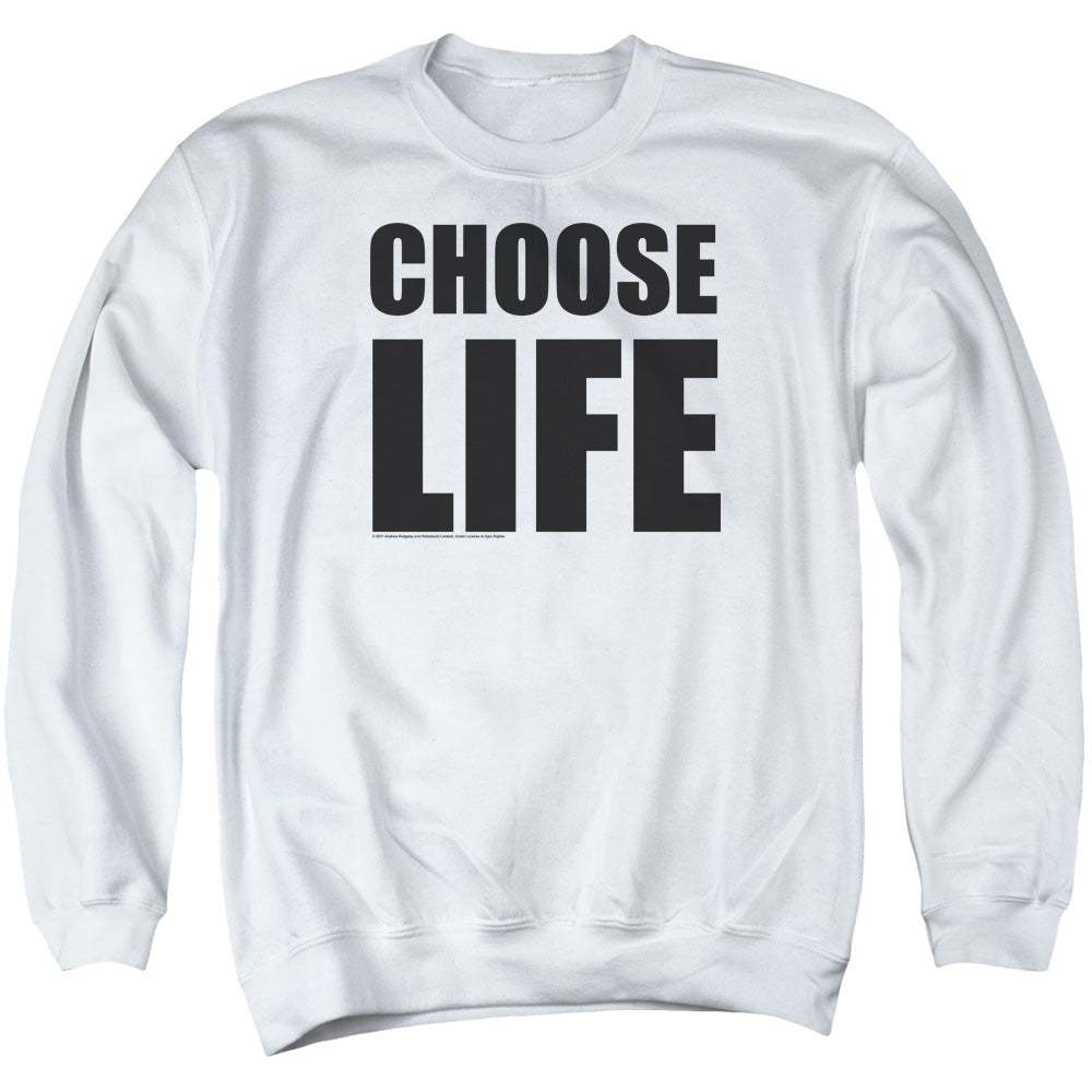 Wham! Choose Life Mens Crewneck Sweatshirt White