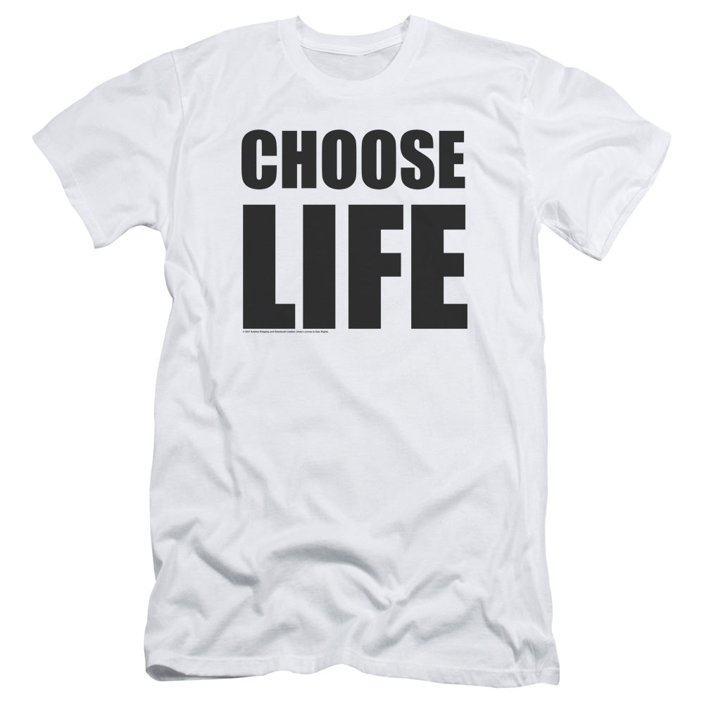 Wham! Choose Life Slim Fit Mens T Shirt White