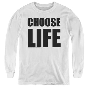 Wham! Choose Life Long Sleeve Kids Youth T Shirt White