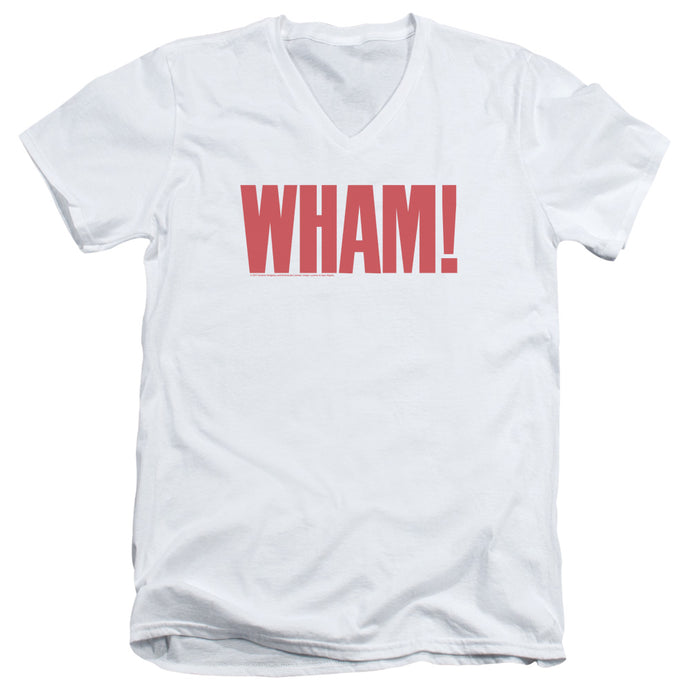 Wham! Logo Mens Slim Fit V-Neck T Shirt White