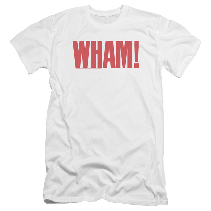 Wham! Logo Premium Bella Canvas Slim Fit Mens T Shirt White