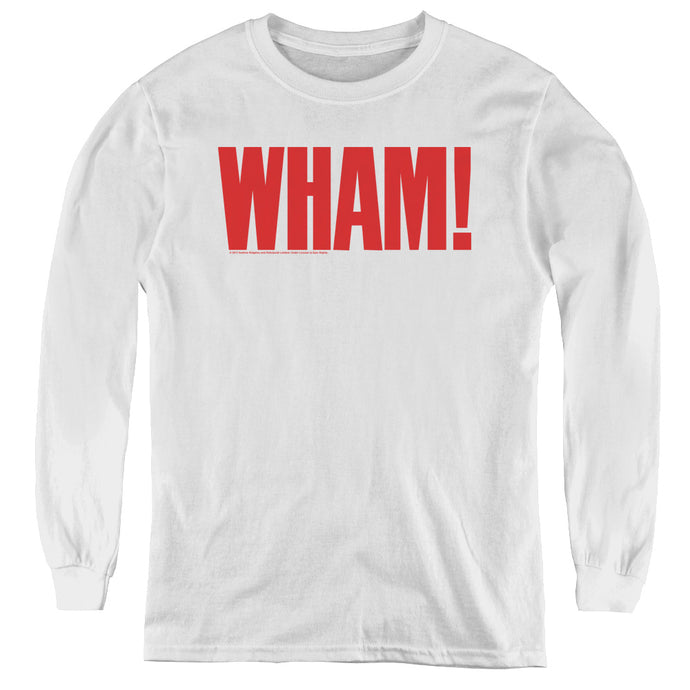 Wham! Logo Long Sleeve Kids Youth T Shirt White