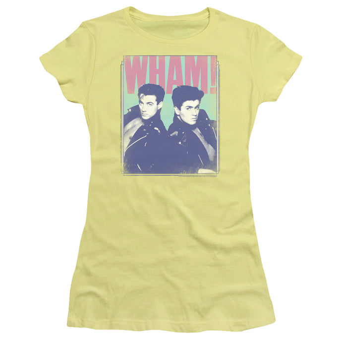 Wham! Fantastic Wham Junior Sheer Cap Sleeve Womens T Shirt Yellow