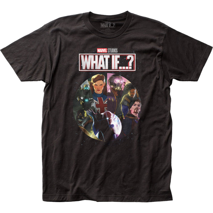 Marvel Studios What If…? What If Circle Collage Mens T Shirt Black
