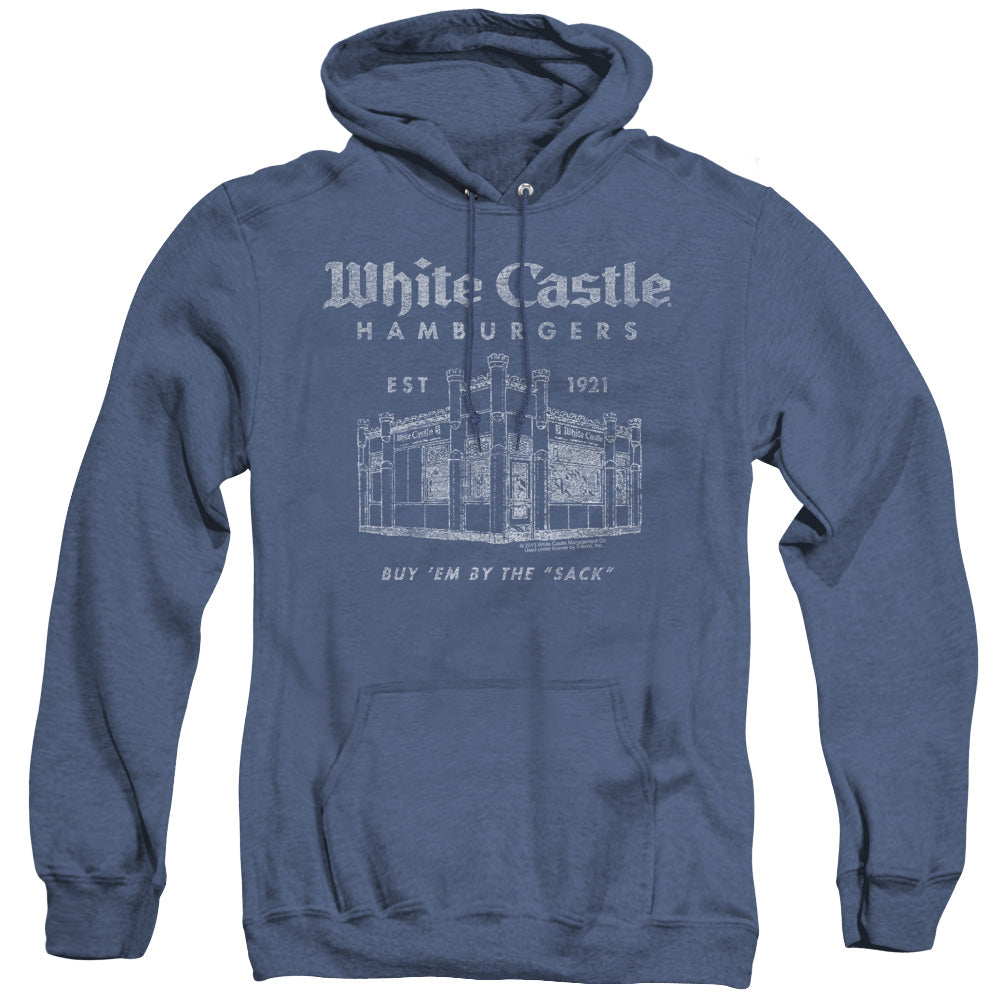 White Castle By The Sack Heather Mens Hoodie Royal Blue