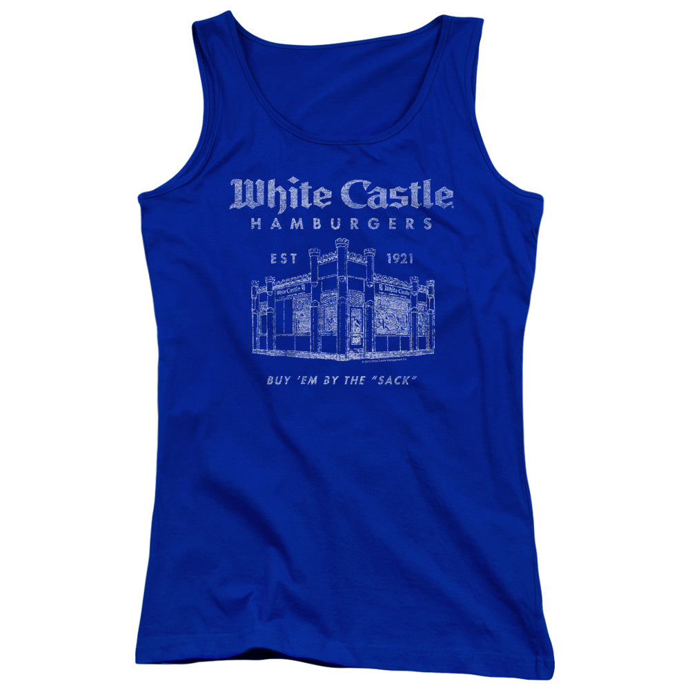 White Castle By The Sack Womens Tank Top Shirt Royal Blue