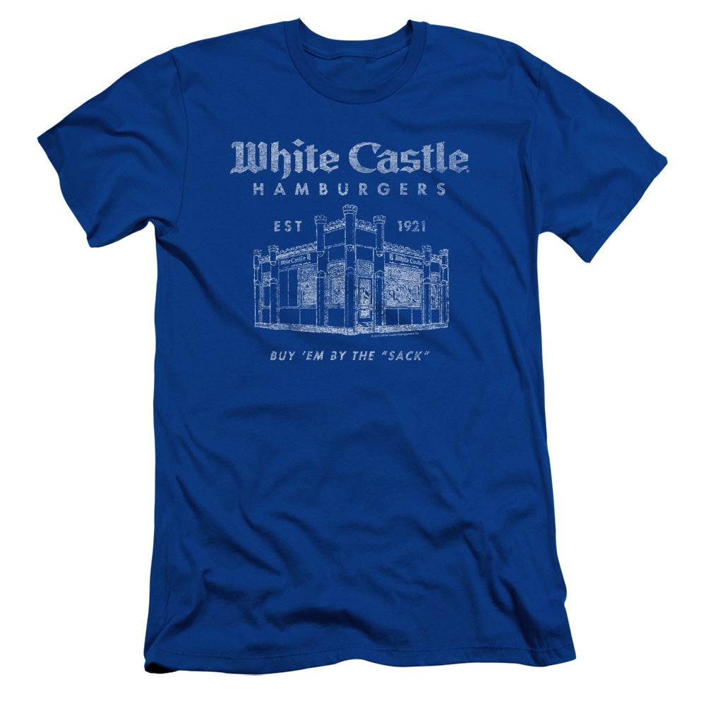 White Castle By The Sack Slim Fit Mens T Shirt Royal Blue