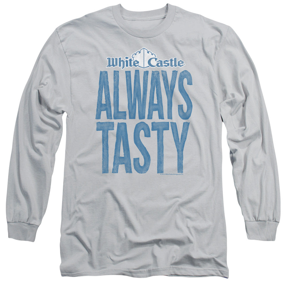 White Castle Always Tasty Mens Long Sleeve Shirt Silver