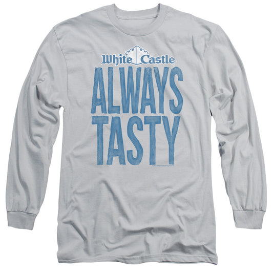 White Castle Always Tastymens Long Sleeve Shirt Silver