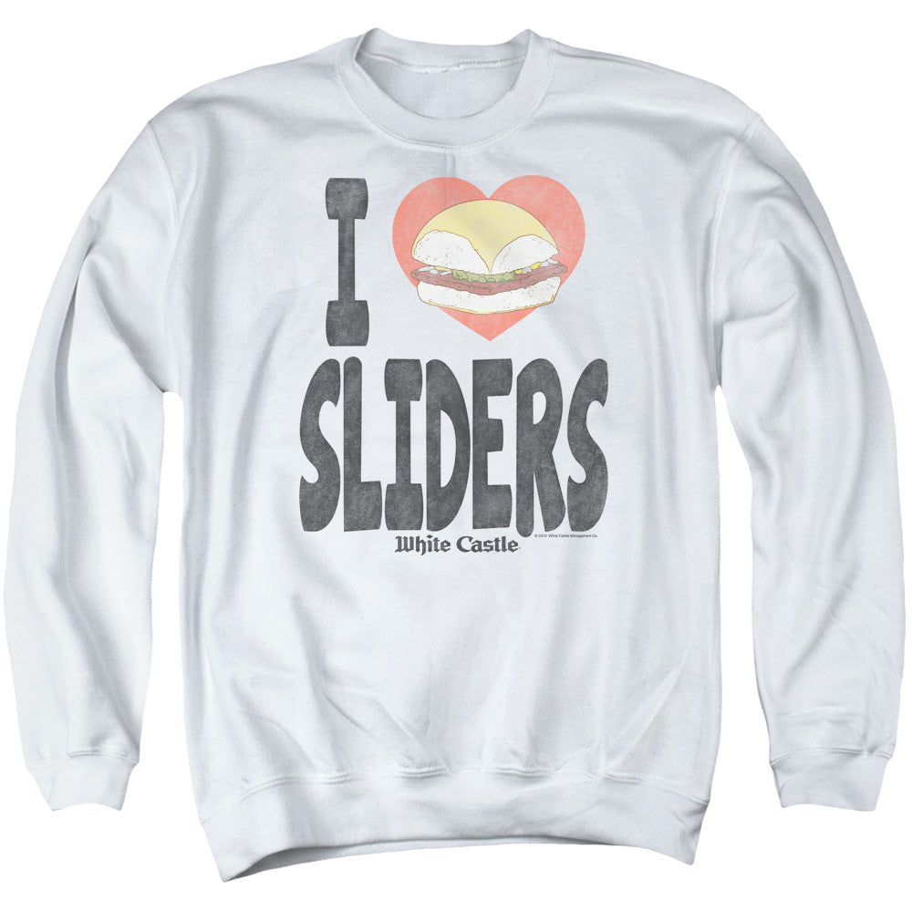 White Castle I Heart Sliders Mens Crewneck Sweatshirt White