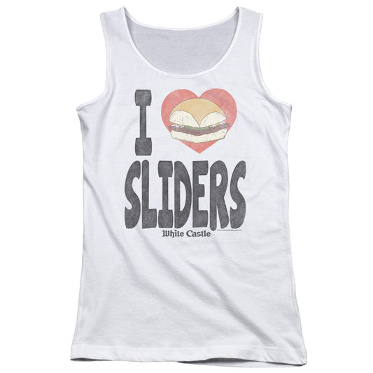 White Castle I Heart Sliders Womens Tank Top Shirt White