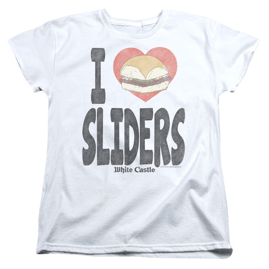 White Castle I Heart Sliders Womens T Shirt White