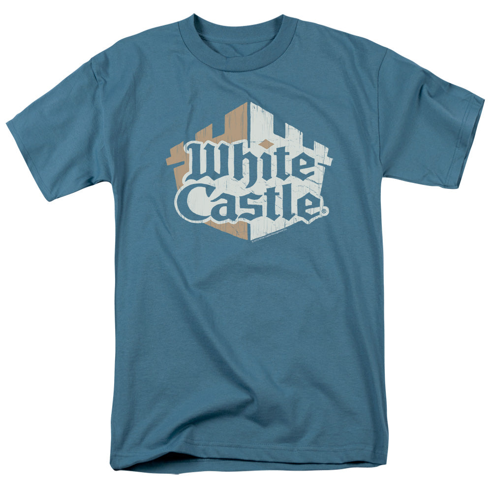 White Castle Torn Logo Mens T Shirt Slate