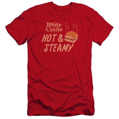 White Castle Hot & Steamy Premium Bella Canvas Slim Fit Mens T Shirt Red