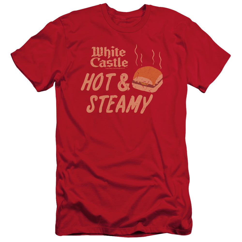 White Castle Hot & Steamy Slim Fit Mens T Shirt Red