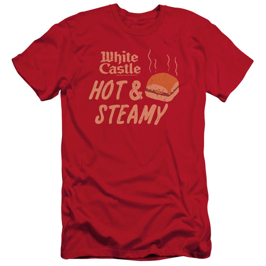 White Castle Hot & Steamy Slim Fit Mens T Shirt Red