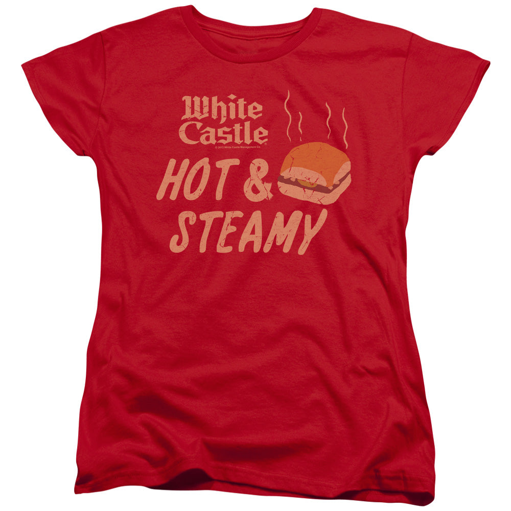 White Castle Hot & Steamy Womens T Shirt Red