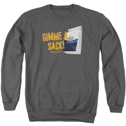 White Castle Gimmie A Sack Mens Crewneck Sweatshirt Charcoal