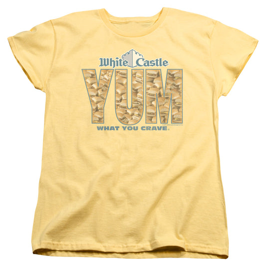 White Castle Yum Womens T Shirt Banana