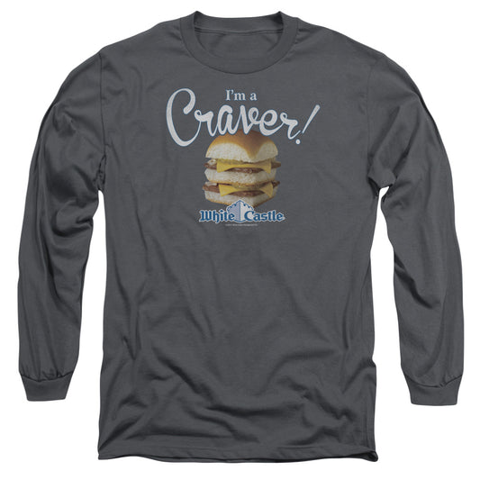 White Castle Craver Mens Long Sleeve Shirt Charcoal