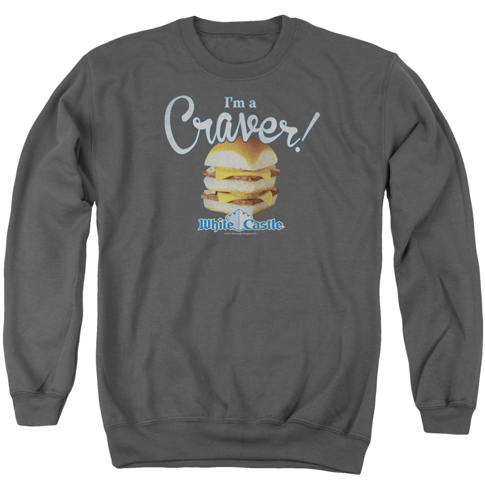 White Castle Craver Mens Crewneck Sweatshirt Charcoal