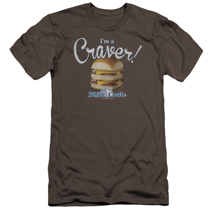 White Castle Craver Premium Bella Canvas Slim Fit Mens T Shirt Charcoal