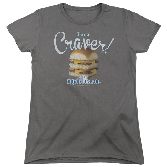 White Castle Craver Womens T Shirt Charcoal