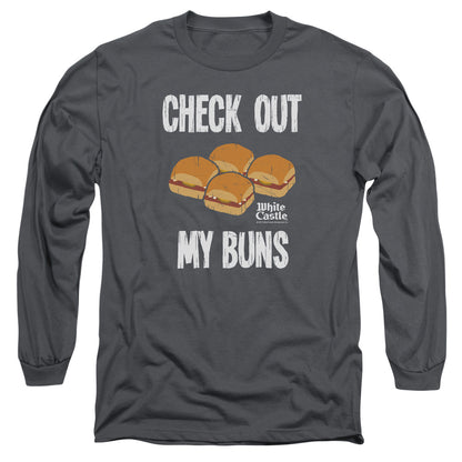 White Castle My Buns Mens Long Sleeve Shirt Charcoal