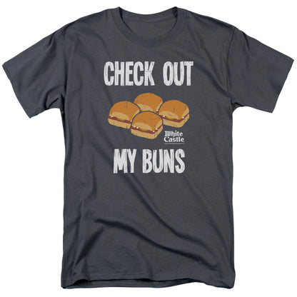 White Castle My Buns Mens T Shirt Charcoal Officially Licensed