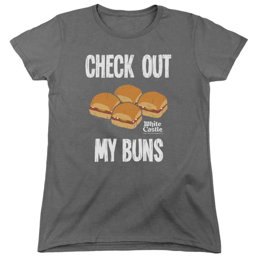 White Castle My Buns Womens T Shirt Charcoal