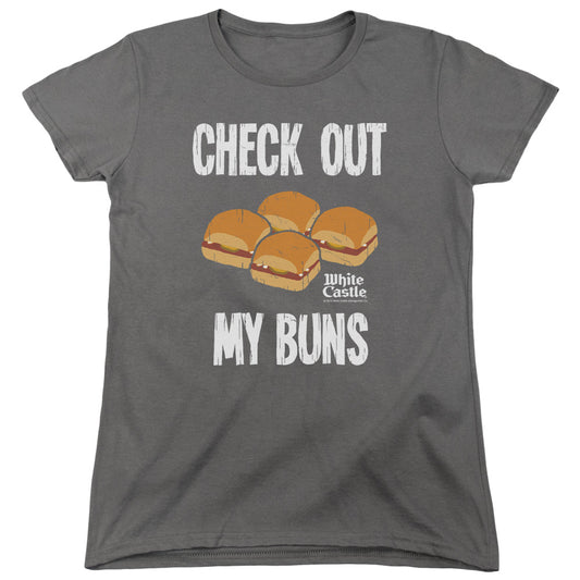 White Castle My Buns Womens T Shirt Charcoal