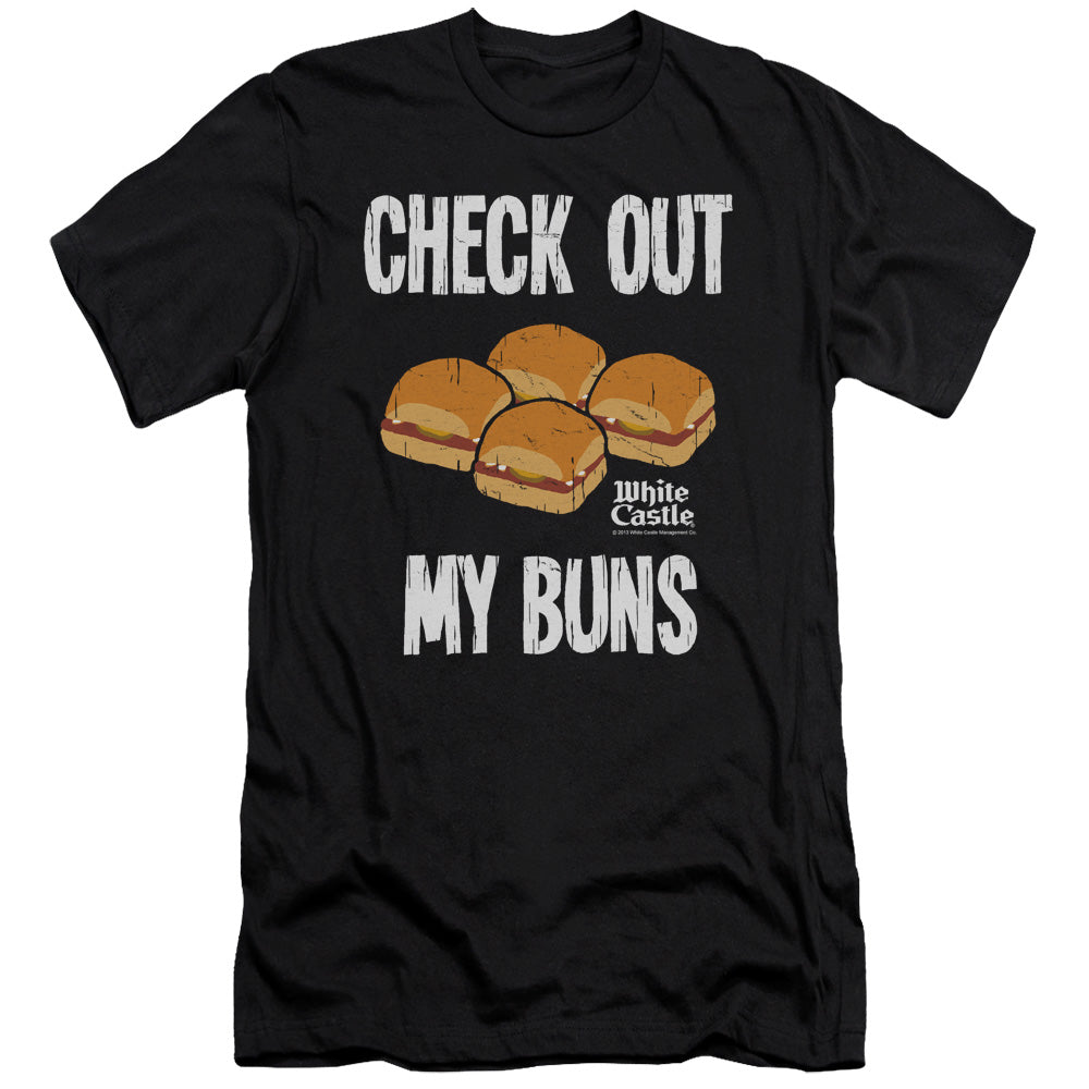 White Castle My Buns Slim Fit Mens T Shirt Black