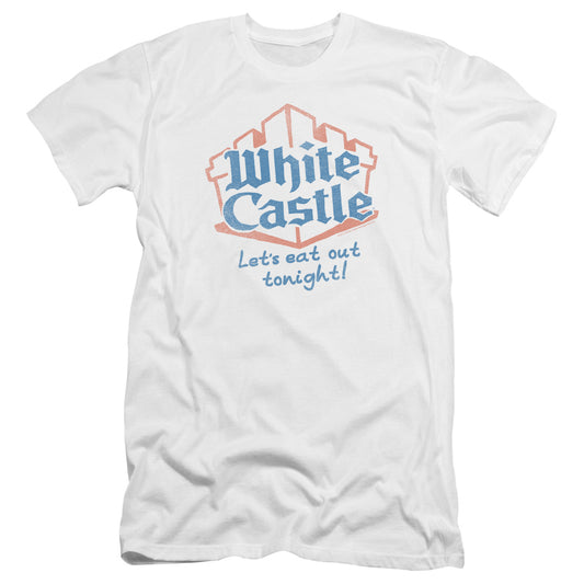 White Castle Lets Eat Premium Bella Canvas Slim Fit Mens T Shirt White