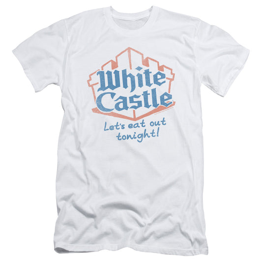 White Castle Lets Eat Slim Fit Mens T Shirt White